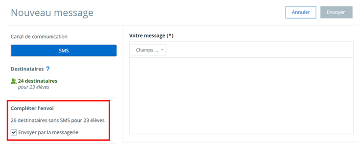 •	Que se passe-t-il si, dans mes destinataires, certains parents ont accepté de recevoir des SMS et d’autres non ?